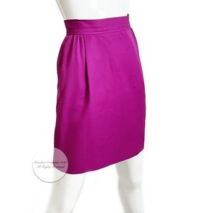 Ungaro Mini Skirt Fuchsia Twill Solo Donna Line Size EU38 Vintage 80s